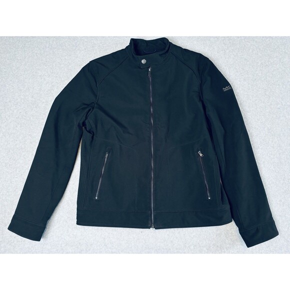 Michael Kors Men’s Tech Racing Shell Jacket Coat Black Zip Up Pockets Medium - Picture 3 of 15